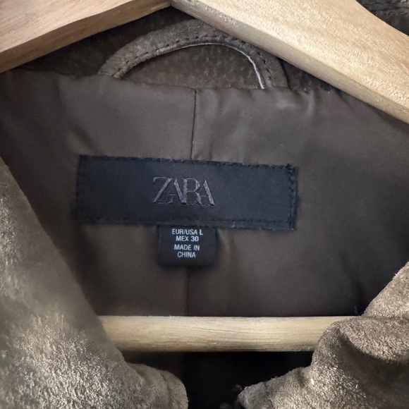 Zara Olive/Khaki Suede Biker Jacket - Women - Picture 4 of 7